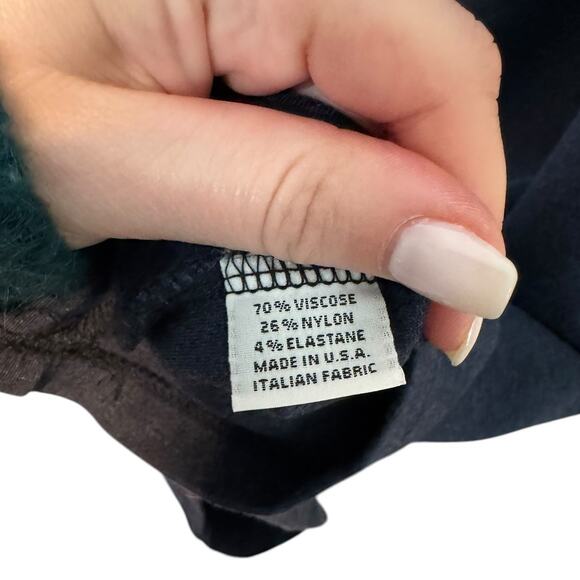 Bryn Walker Batwing Sleeve Jersey Knit Funnel Neck Midi Dress Dark Blue Small - Picture 7 of 8